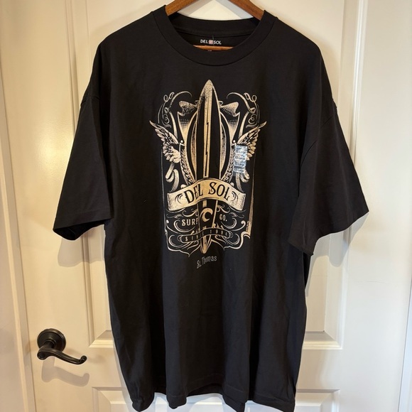 Del Sol St. Thomas Color-Changing Surf Graphic Tee Men’s 2XL Black NWT - Picture 2 of 6